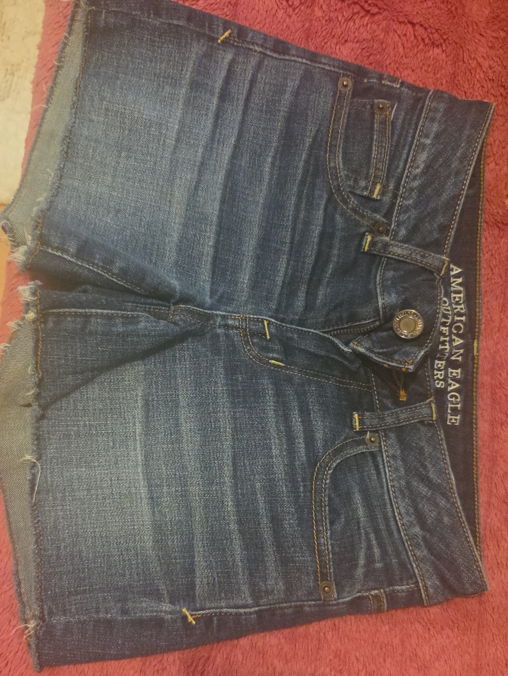 American Eagle Outfitters Women's Dark Indigo Denim Cutoff Shorts